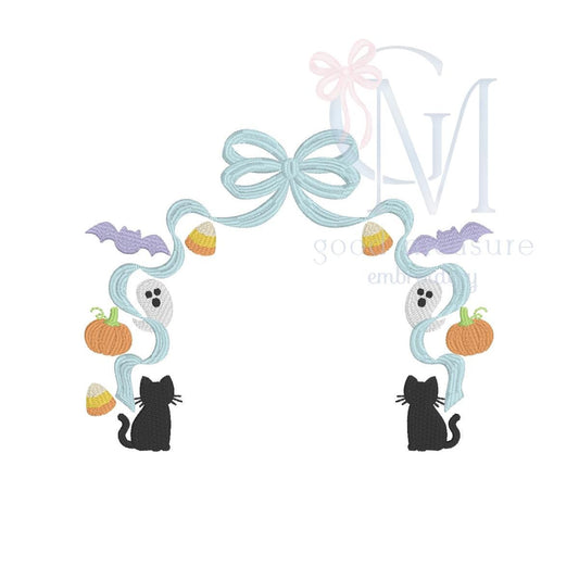 Fancy Bow Monogram Frame Embroidery Design