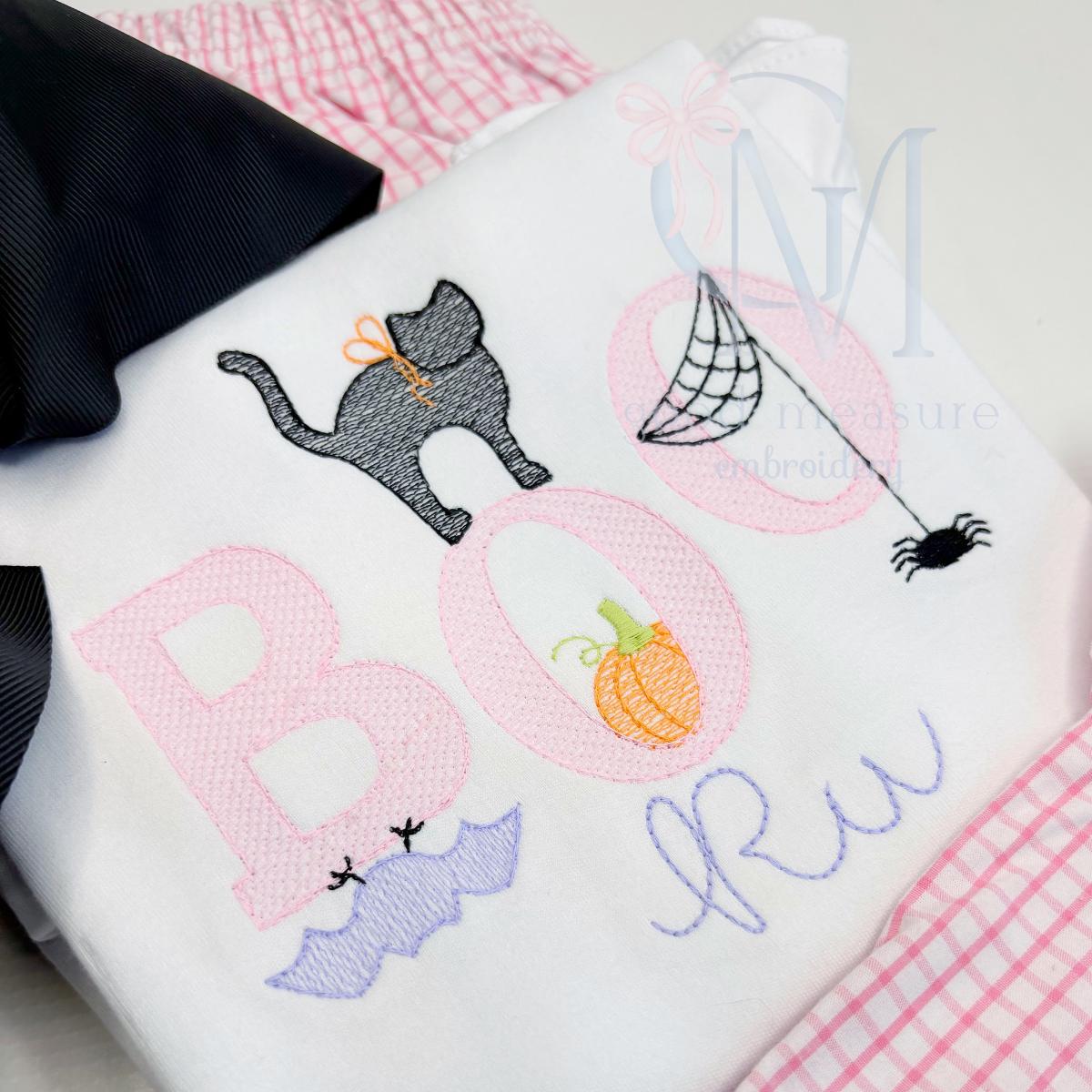 Boo Girl Sketch Embroidery Design