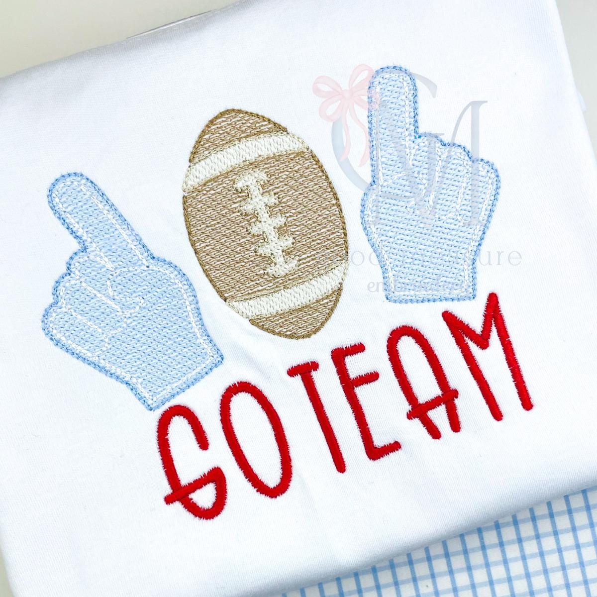 Foam Hands and Football Embroidery Design