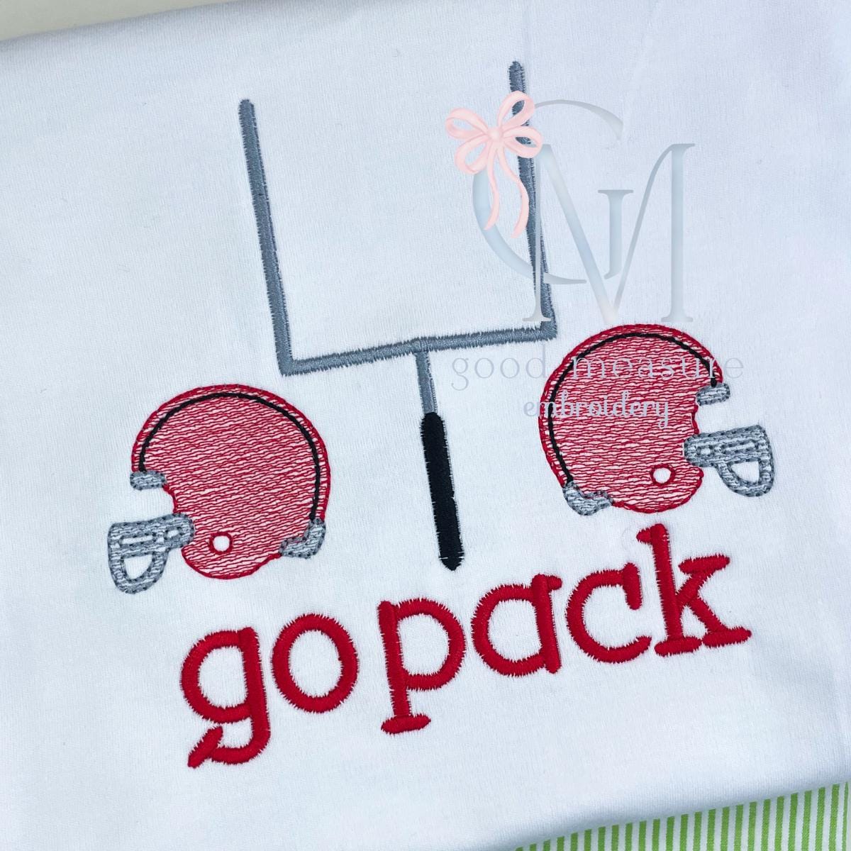 Football Goal and Helmets Sketch Embroidery Design