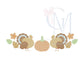 Sketch Turkey with Pumpkin Embroidery Design