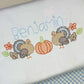 Sketch Turkey with Pumpkin Embroidery Design