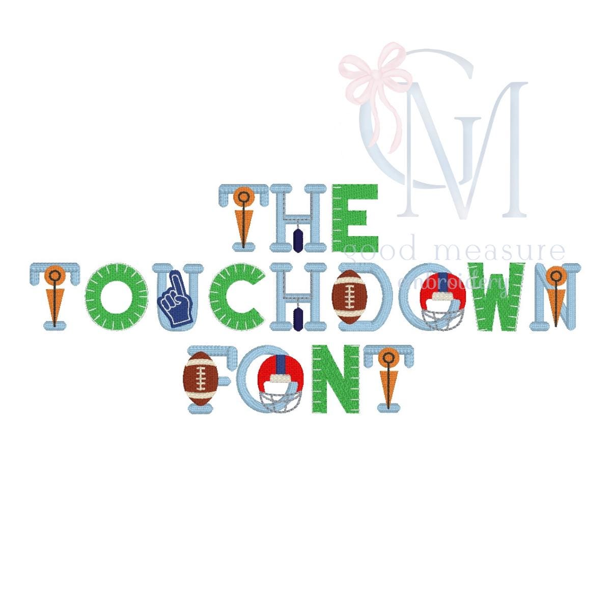 Touchdown Font Embroidery Design