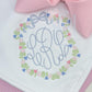 Floral Crest Frame Embroidery Design