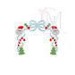 Fancy Christmas Bow Monogram Frame Embroidery Design