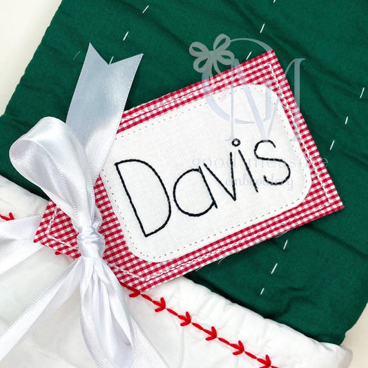 In The Hoop Bean Stitch Gift Tag Embroidery Design