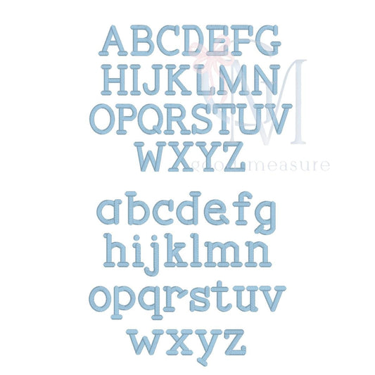 The Dapper Font Satin Serif Machine Embroidery Design