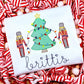 Nutcracker and Christmas Tree Sketch Embroidery Design