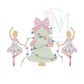 Sugar Plum Fairy and Christmas Tree Sketch Embroidery Design