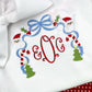 Fancy Christmas Bow Monogram Frame Embroidery Design