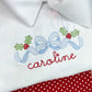 Sketch Bow and Holly Embroidery Design