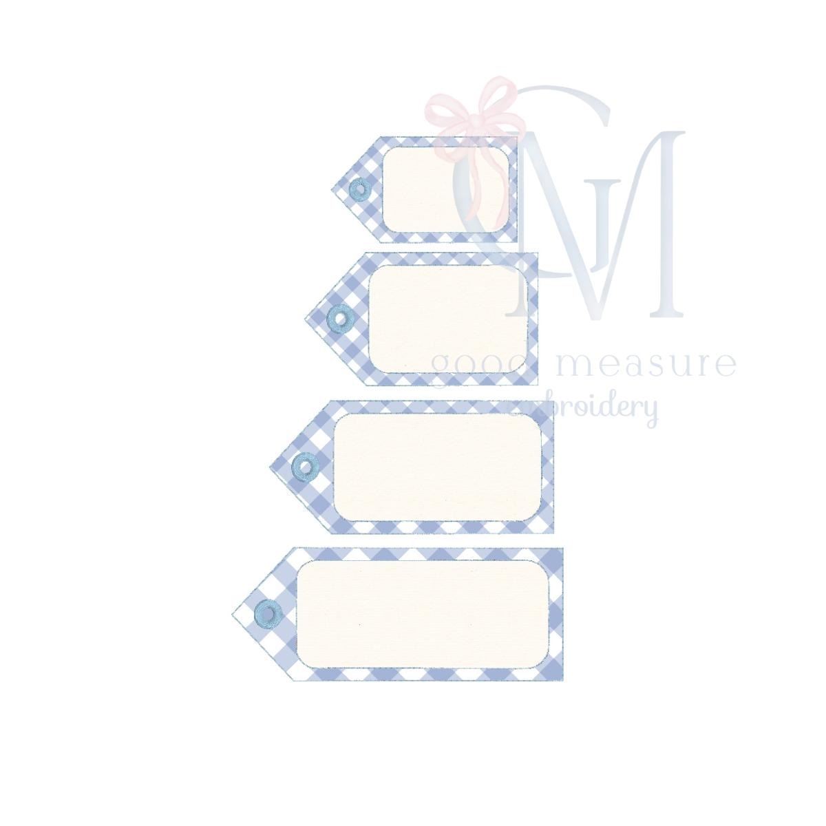 In The Hoop Bean Stitch Gift Tag Embroidery Design