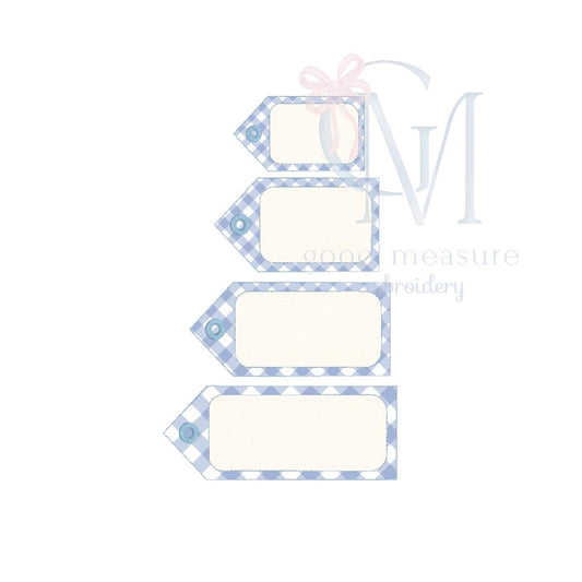 In The Hoop Bean Stitch Gift Tag Embroidery Design