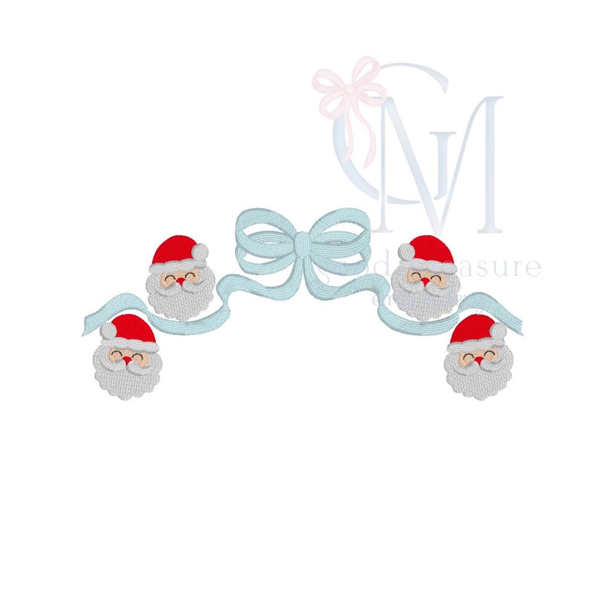 Santa Satin Heirloom Bow Embroidery Design