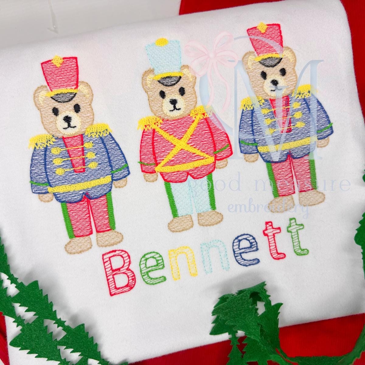 Bear Nutcracker Embroidery Design
