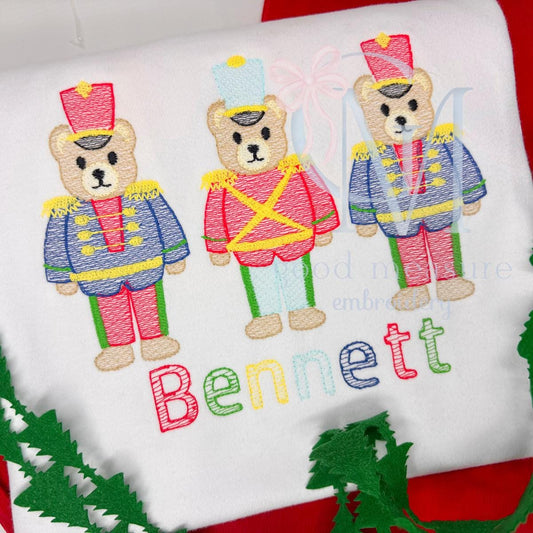 Bear Nutcracker Embroidery Design
