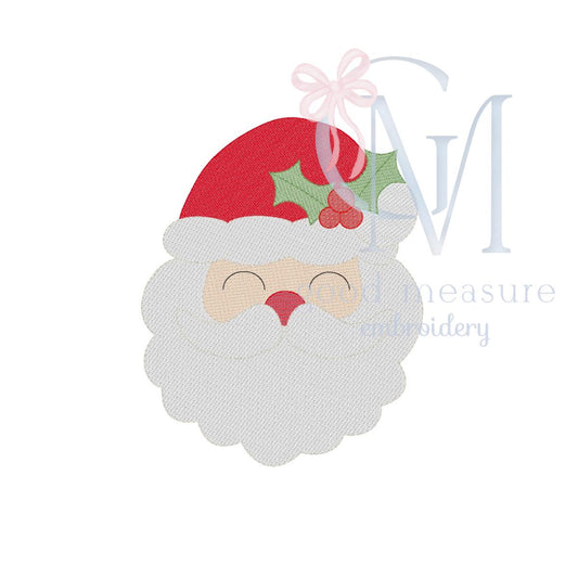 Santa and Holly Embroidery Design