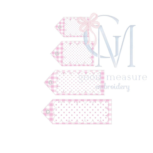 In The Hoop Scallop Bean Stitch Gift Tag Embroidery Design