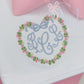 Heart Floral Frame with Bow Embroidery Design