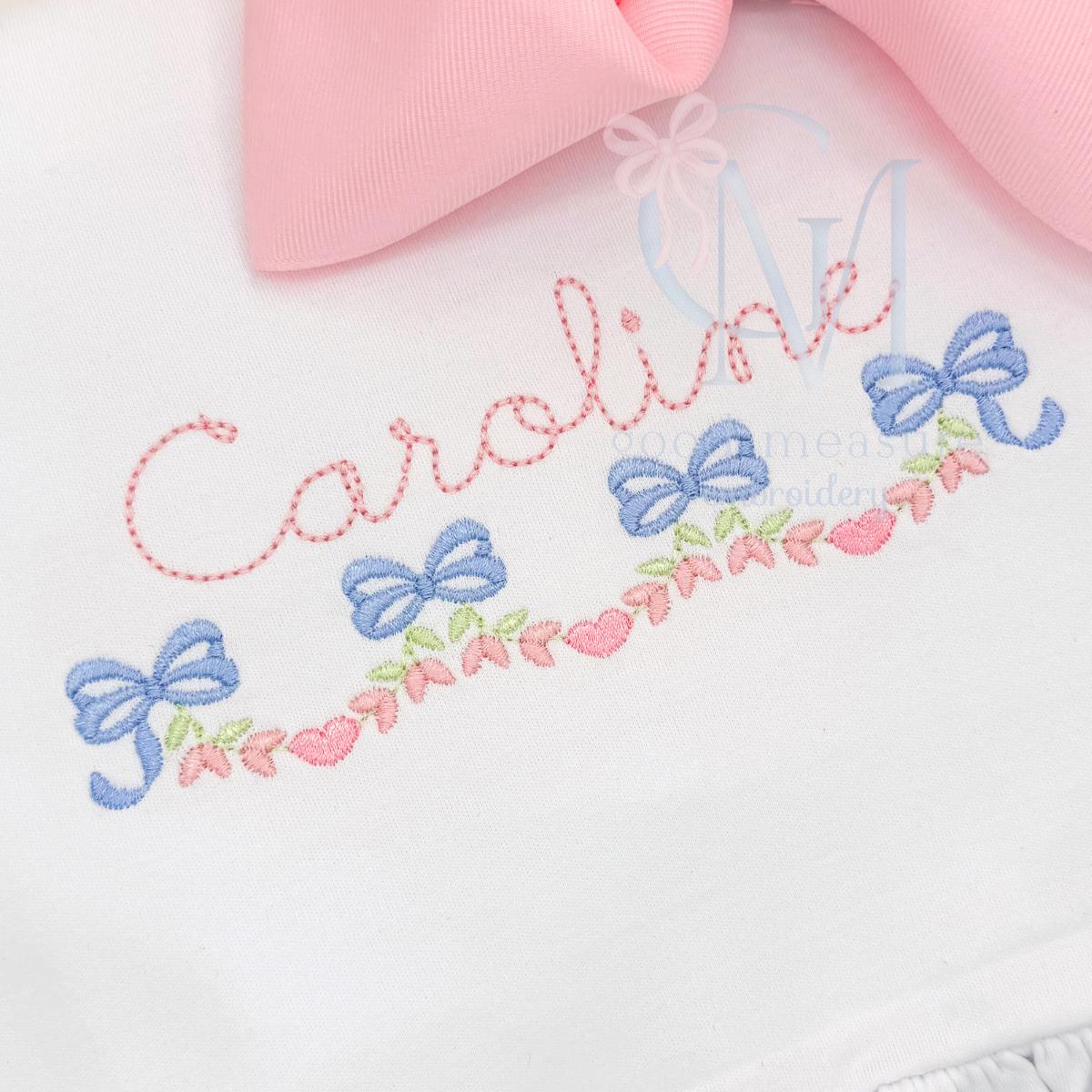 Floral Heart Swag Embroidery Design