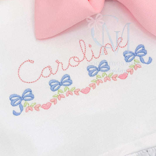 Floral Heart Swag Embroidery Design