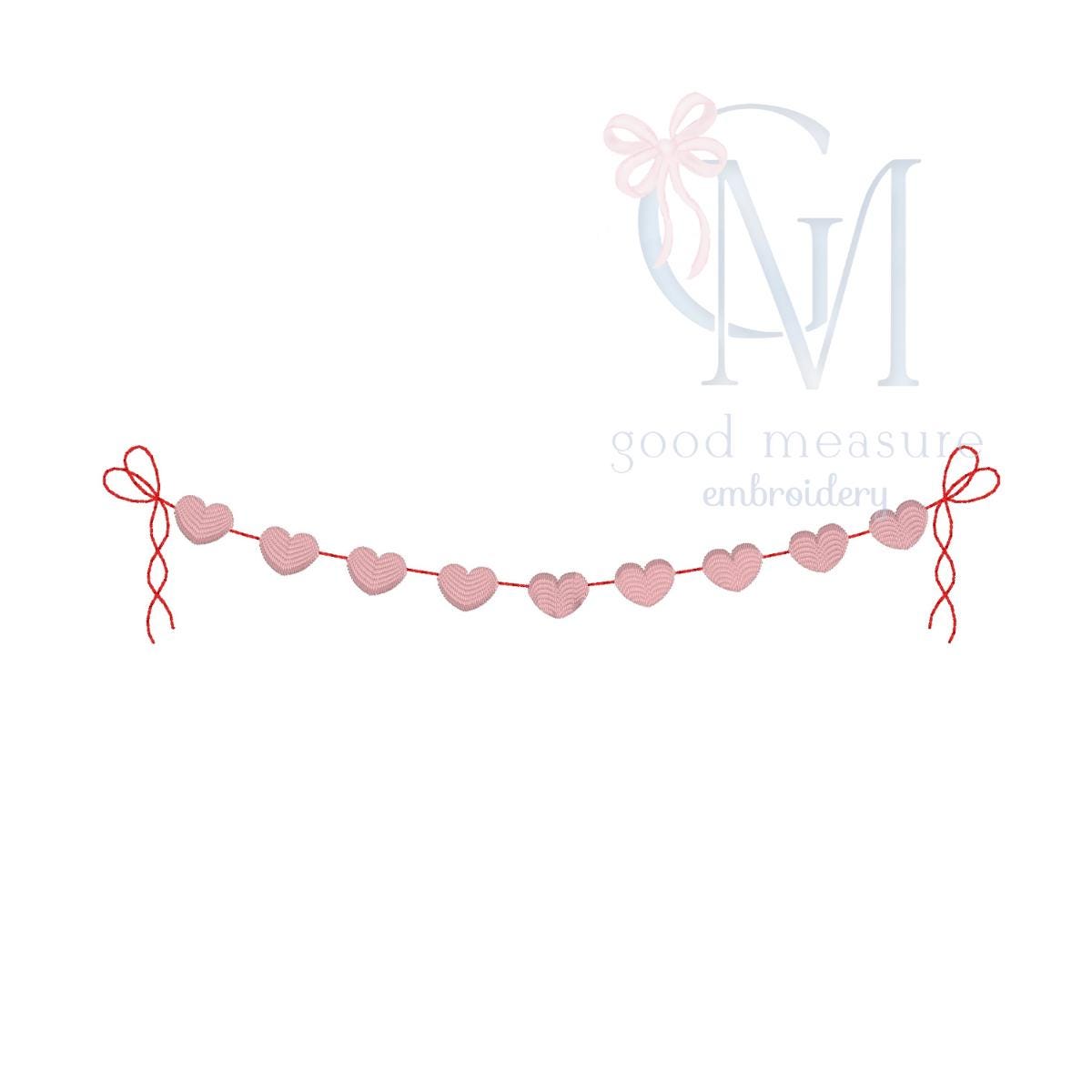 Satin Hearts Swag Embroidery Design