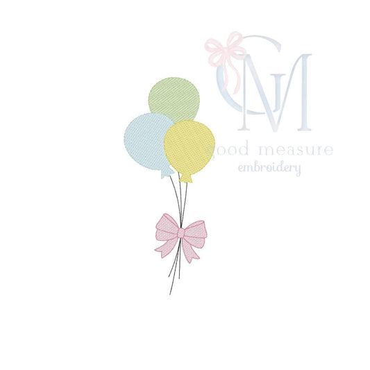 Side Sketch Balloon Bundle Embroidery Design