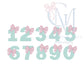 Large Sketch Numbers with Bow Birthday New Years Machine Embroidery Design