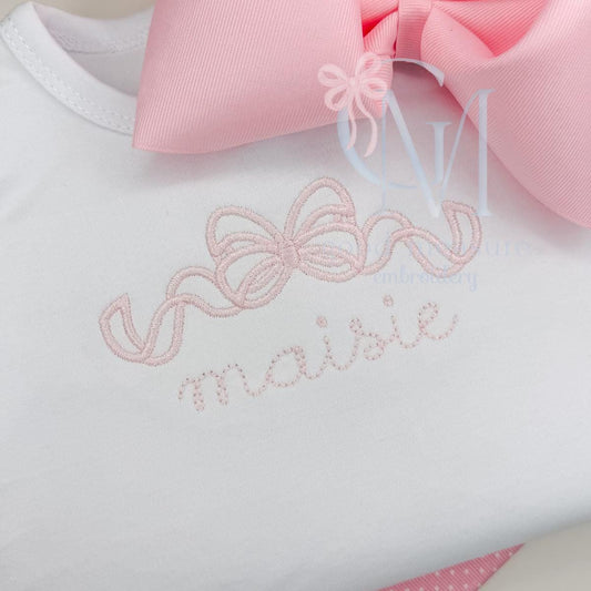 Satin Border Heirloom Bow Embroidery Design