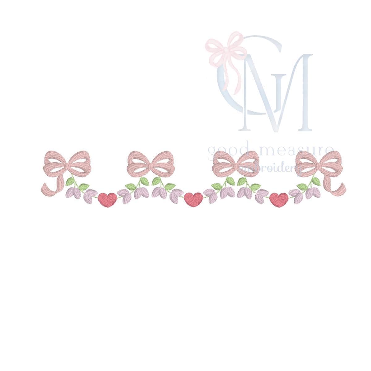 Floral Heart Swag Embroidery Design