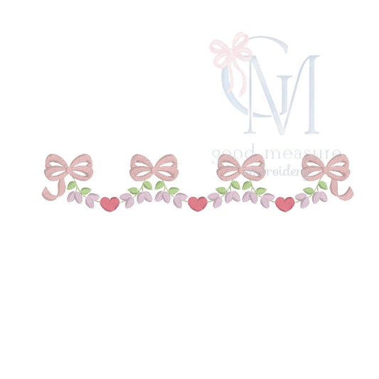 Floral Heart Swag Embroidery Design