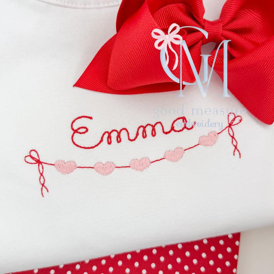 Satin Hearts Swag Embroidery Design