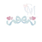 Sketch Two-Toned Bow with Hearts Valentines Embroidery Design