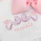Sketch Two-Toned Bow with Hearts Valentines Embroidery Design
