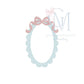 Scallop Oval Frame with Bow Fancy Fill Embroidery Design