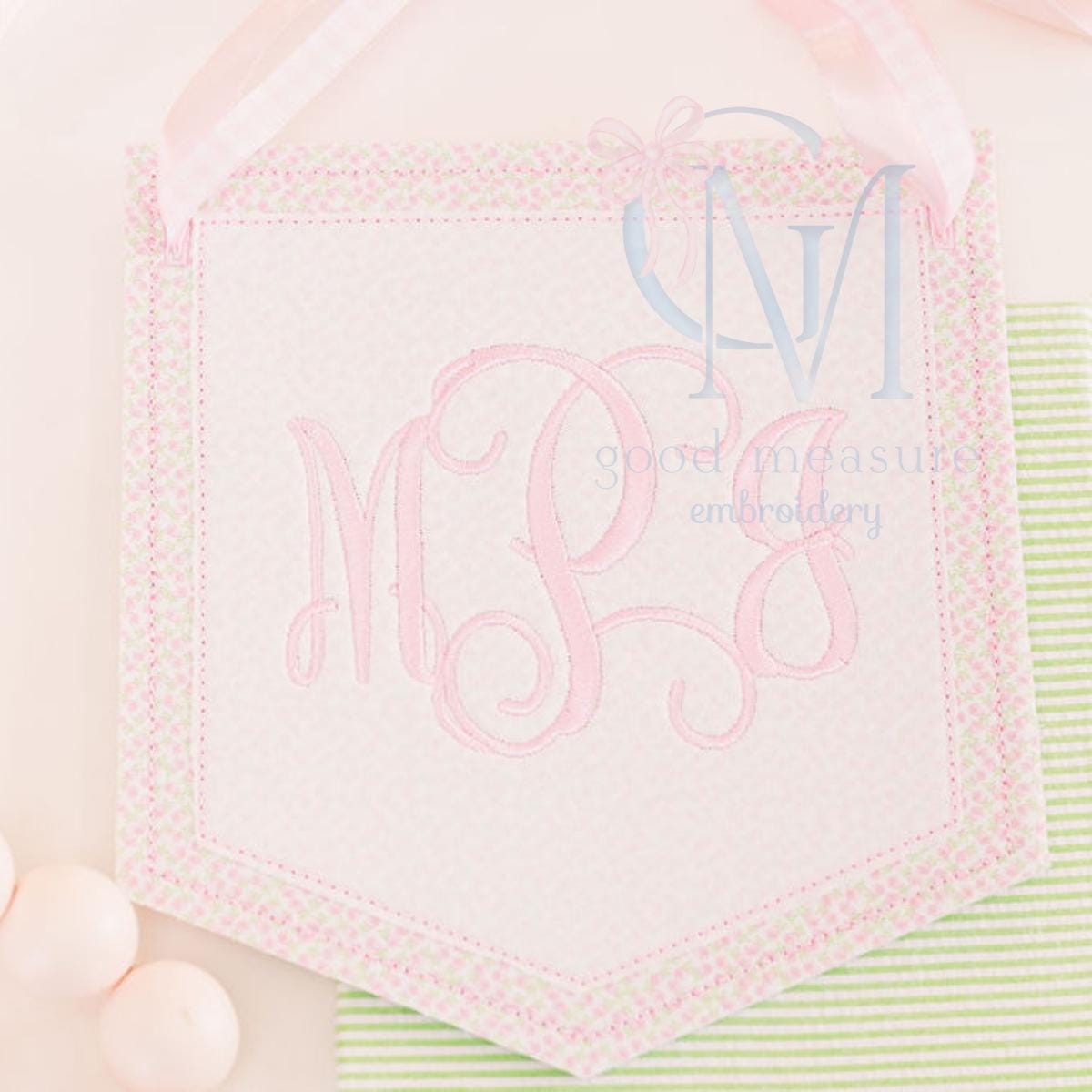 In the Hoop Applique Banner Embroidery Design