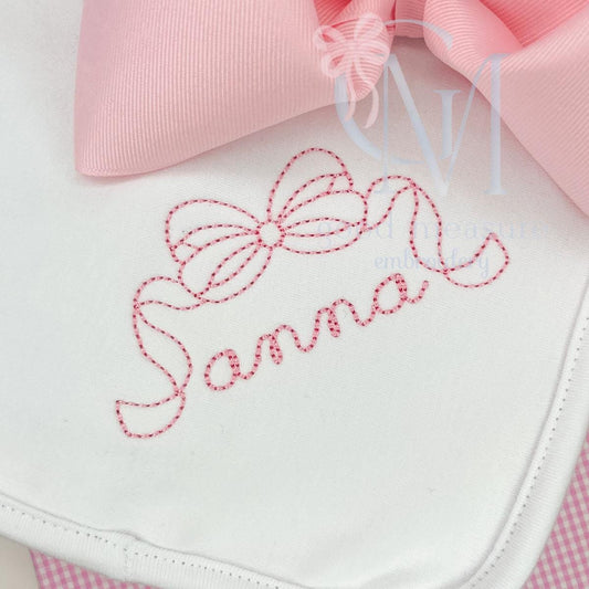 Sweet Bow Vintage Stitch Embroidery Design