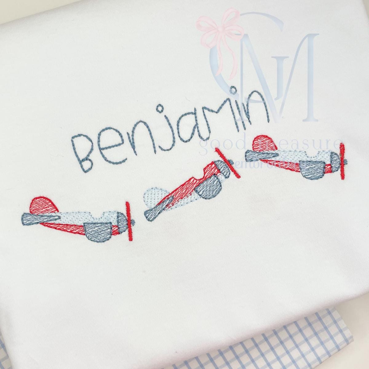 Sketch Airplane Embroidery Design