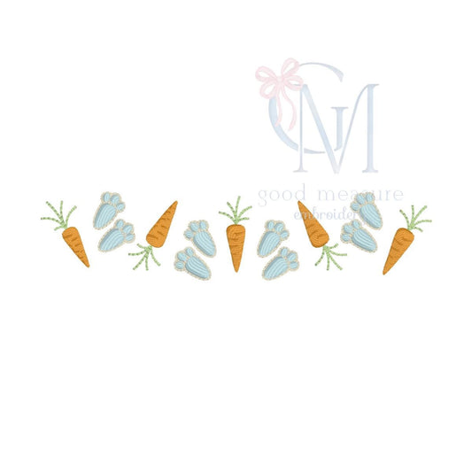 Bunnies and Carrots Easter Embroidery Design