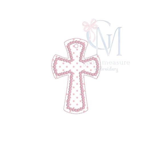 In the Hoop French Knot Cross Tag Embroidery Design