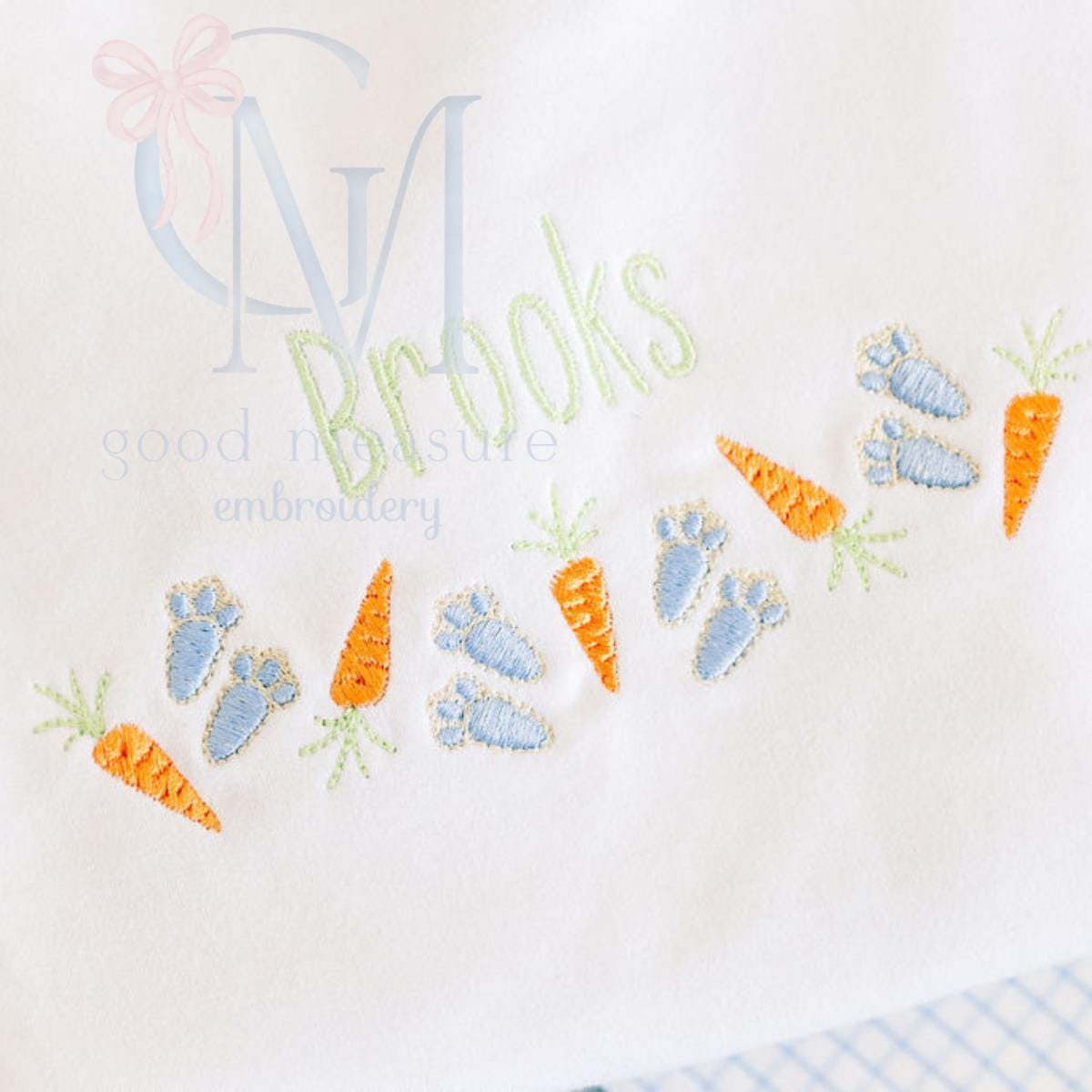 Bunnies and Carrots Easter Embroidery Design