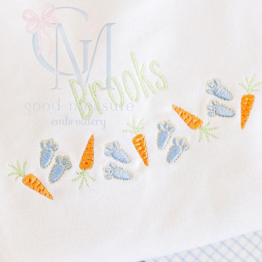 Bunnies and Carrots Easter Embroidery Design