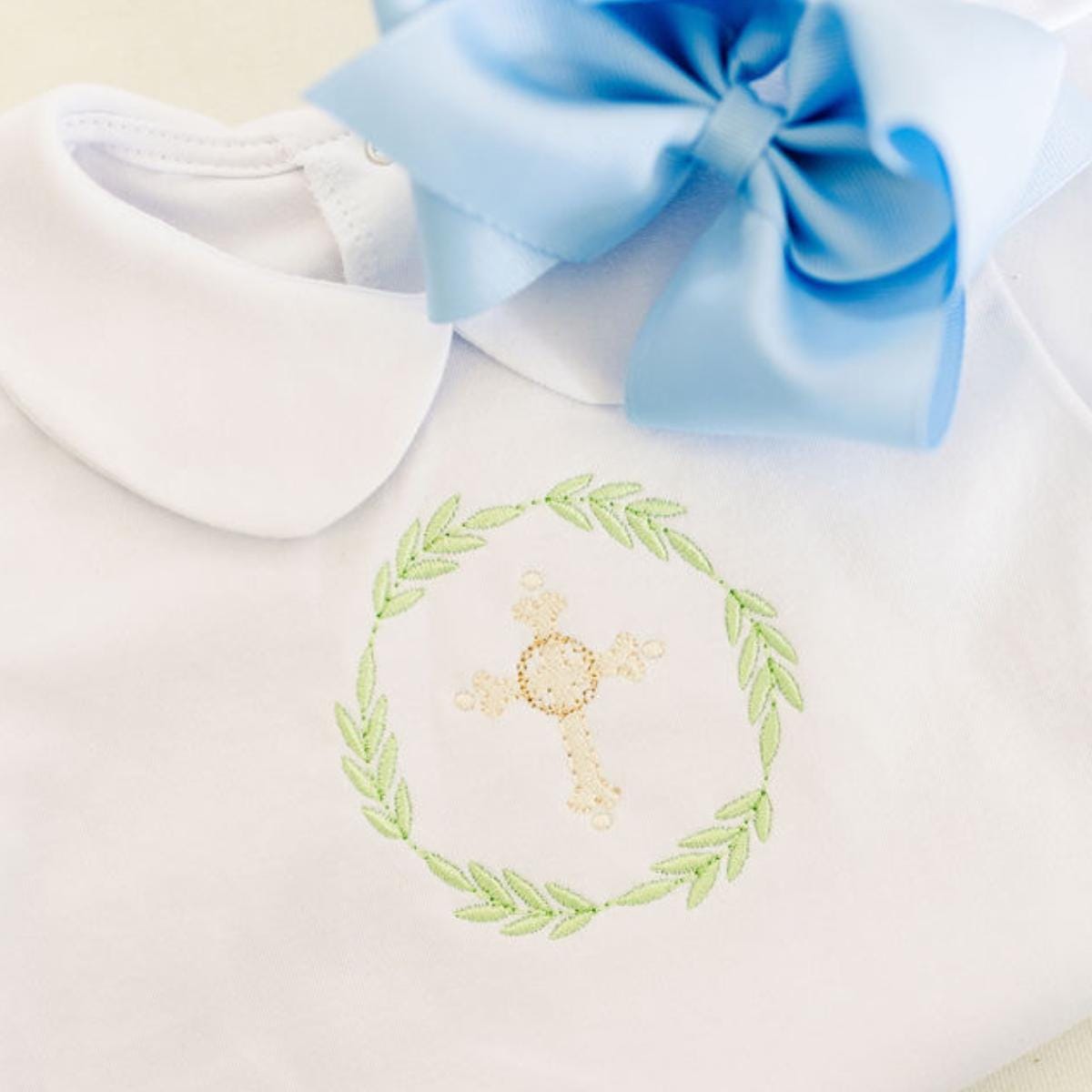 Cross and Palms Easter Embroidery Design