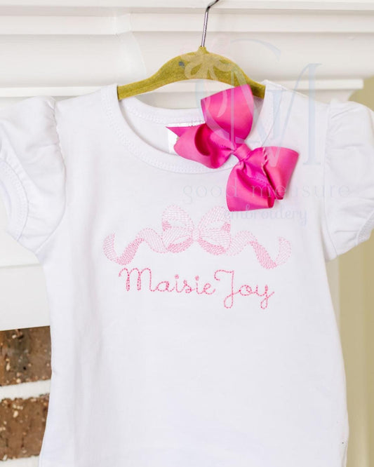 Sketch Two-Toned Bow Embroidery Design