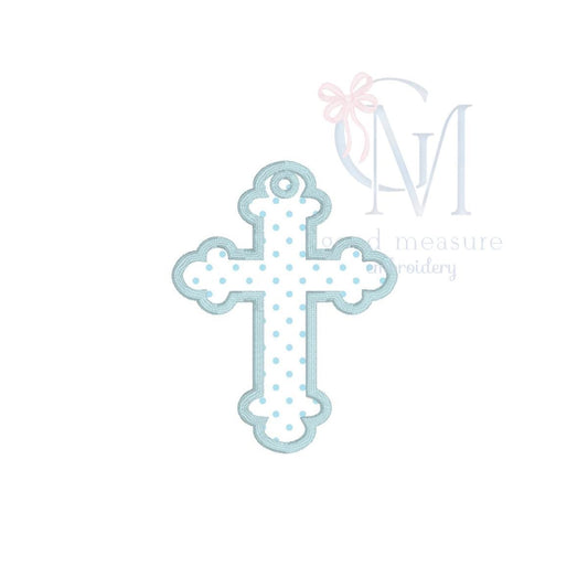 In the Hoop Satin Cross Tag Embroidery Design