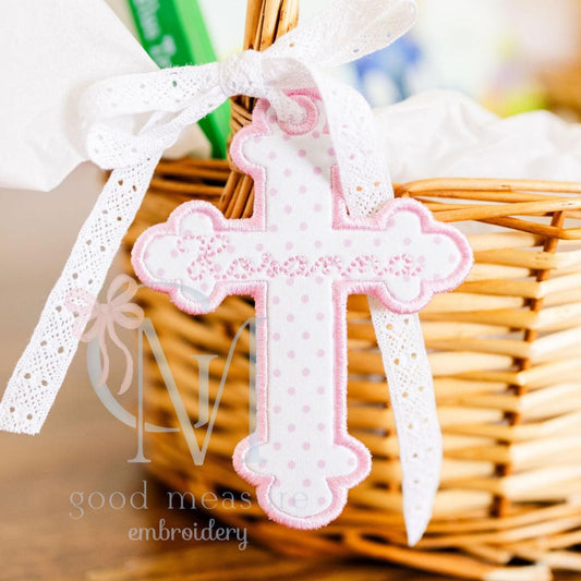 In the Hoop Satin Cross Tag Embroidery Design