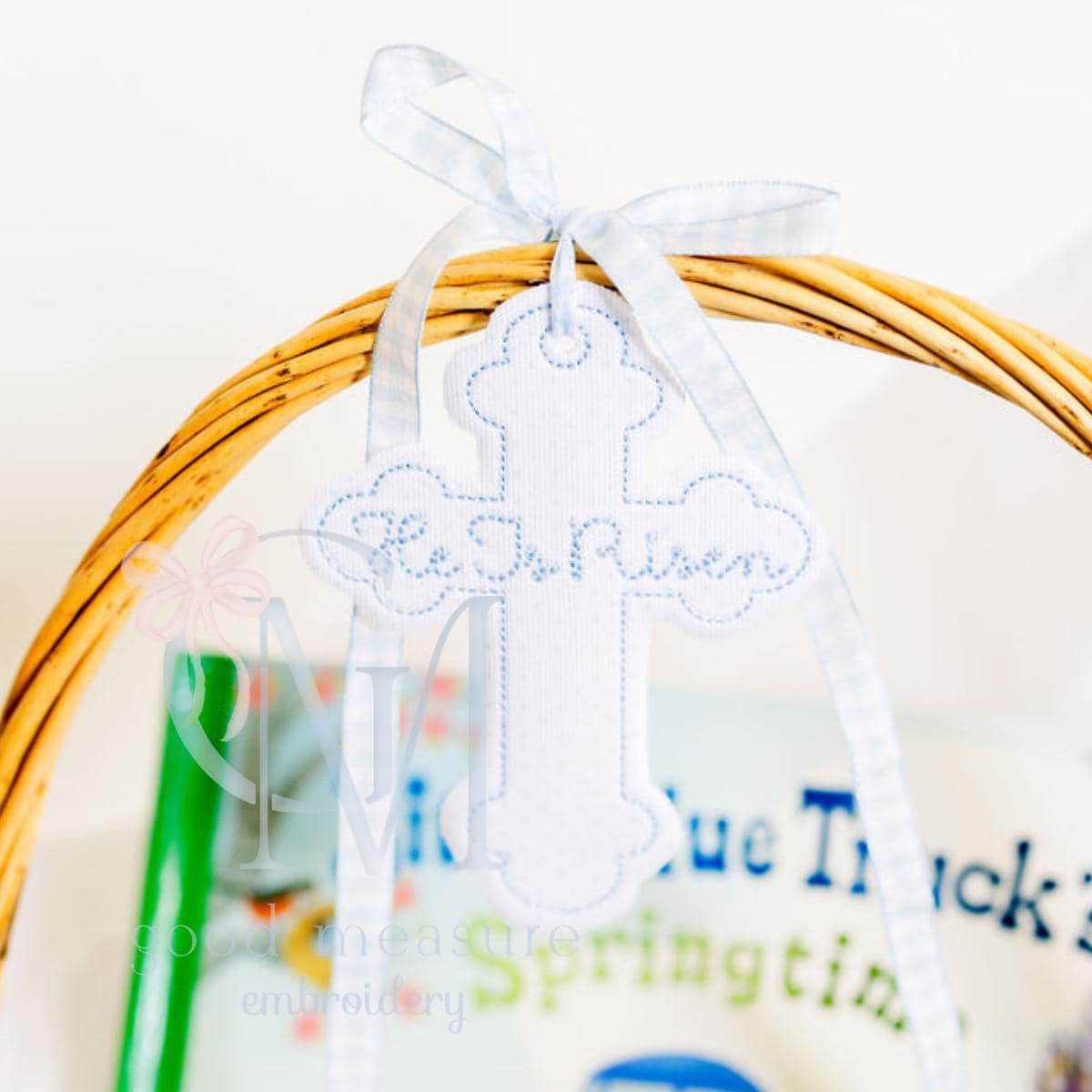 In the Hoop Bean Cross Tag Embroidery Design