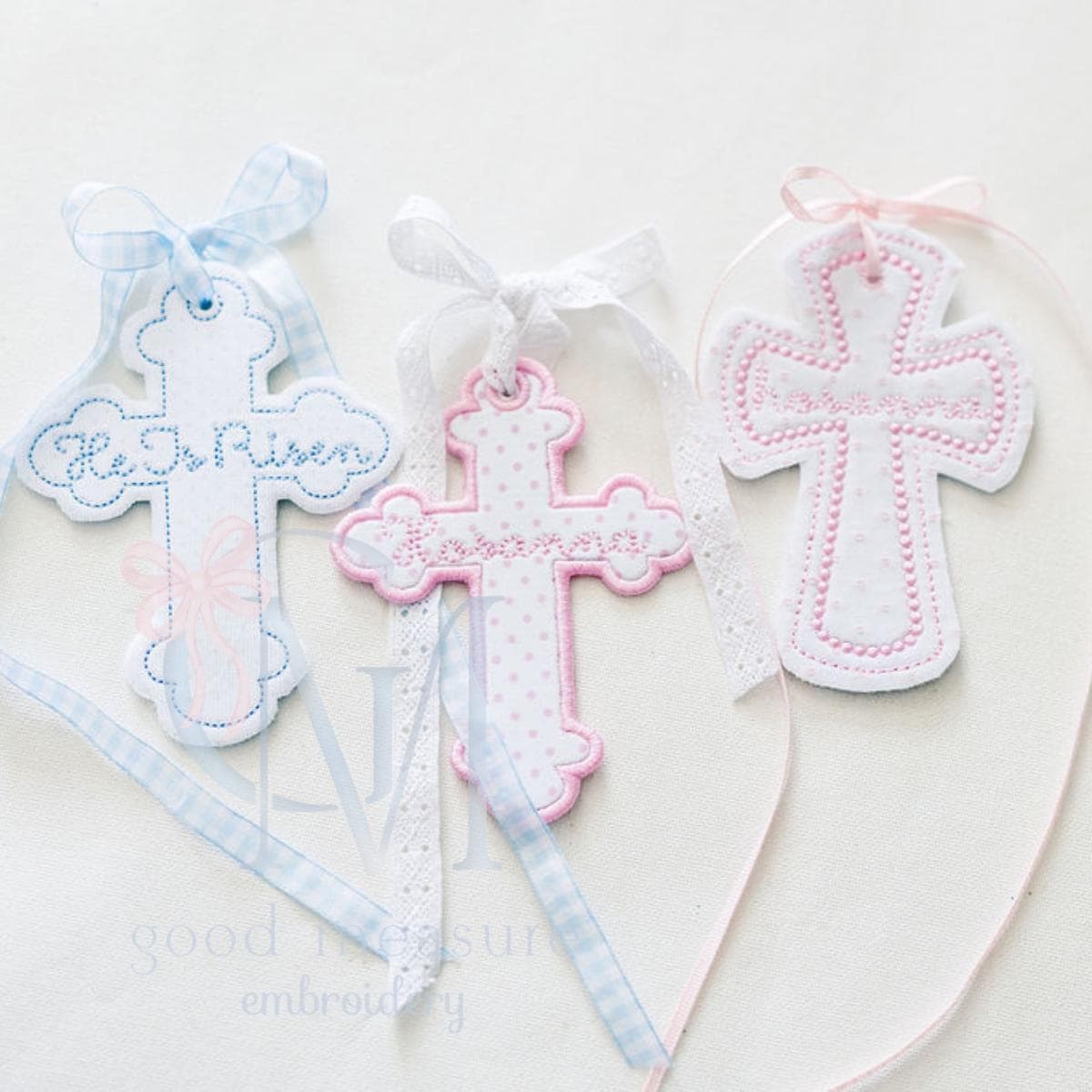 In the Hoop Bean Cross Tag Embroidery Design