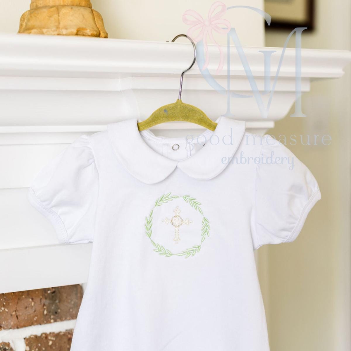 Cross and Palms Easter Embroidery Design