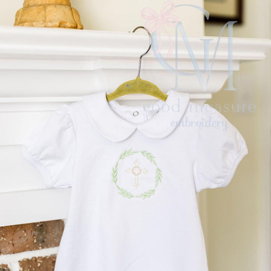 Cross and Palms Easter Embroidery Design